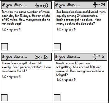 One-Step Multiplication & Division Equations: Word Problems