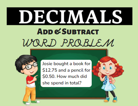 Decimal Word Problems: Add and Subtract Decimals