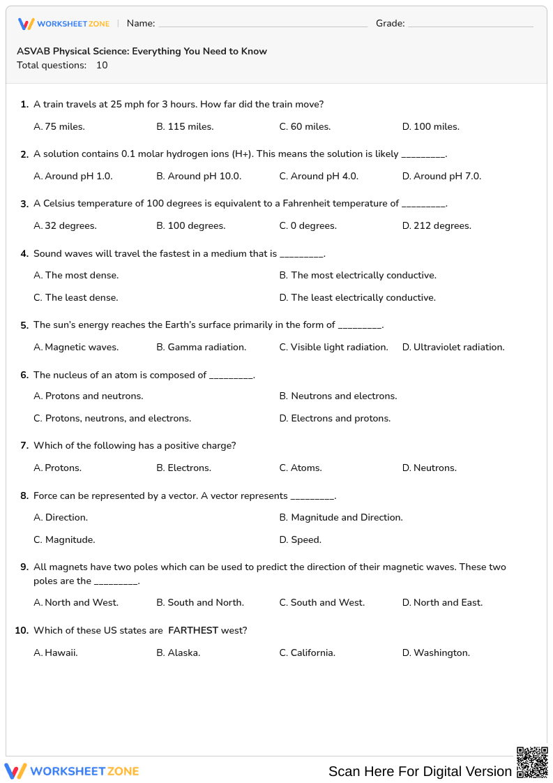 ASVAB Physical Science: Everything You Need to Know